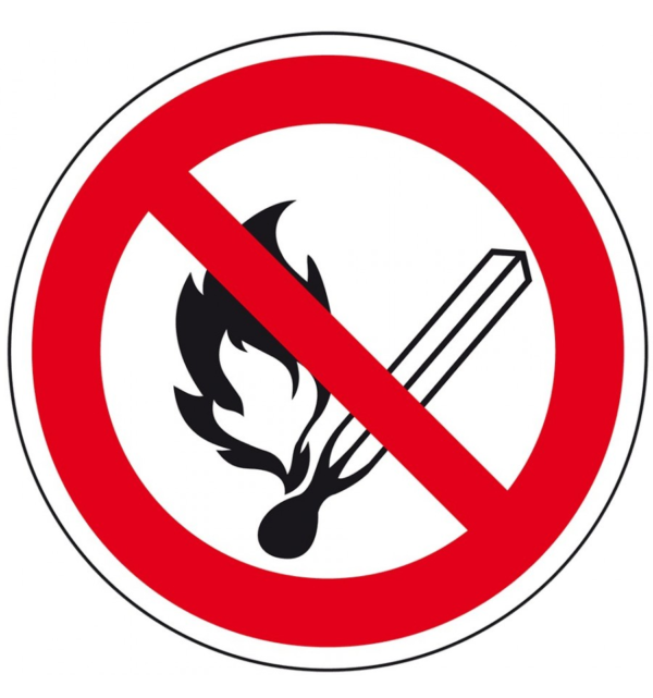 Sticker ''Roken/open vuur verboden''